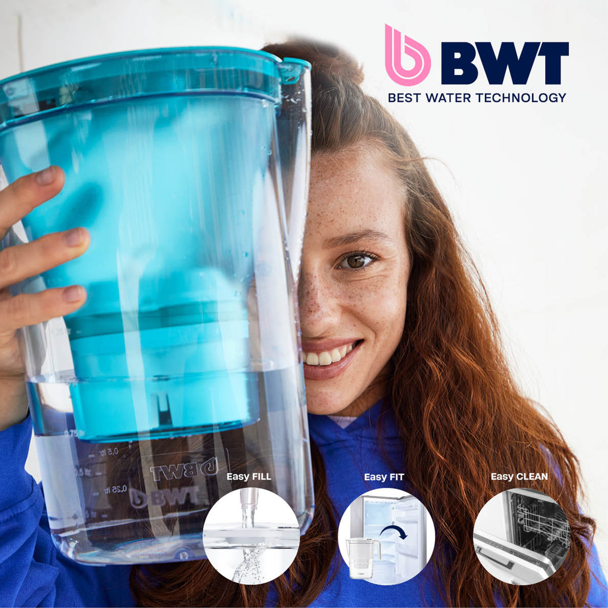 BWT Aqualizer Water Pitcher - Easy Fill, Easy Fit, Easy Clean.