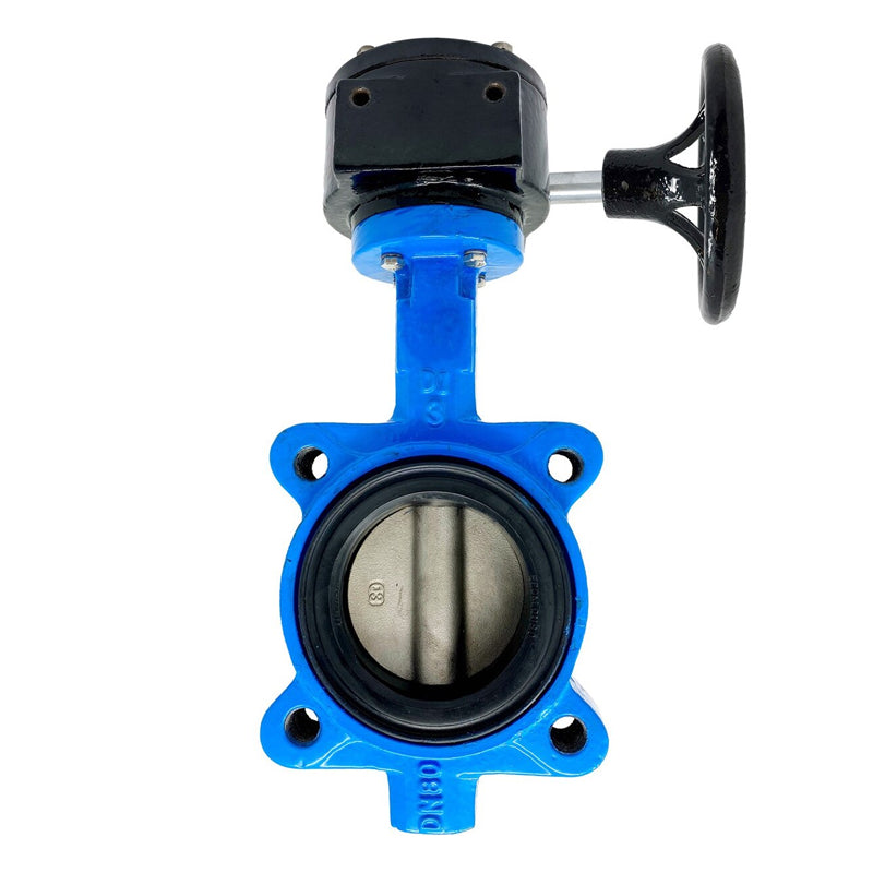 KVC BL-1000-22DEG Series Lug Butterfly Valve 200 WOG Ductile Iron Body 316 Stainless Steel Disc BUNA Seat Gear Operator with Handwheel