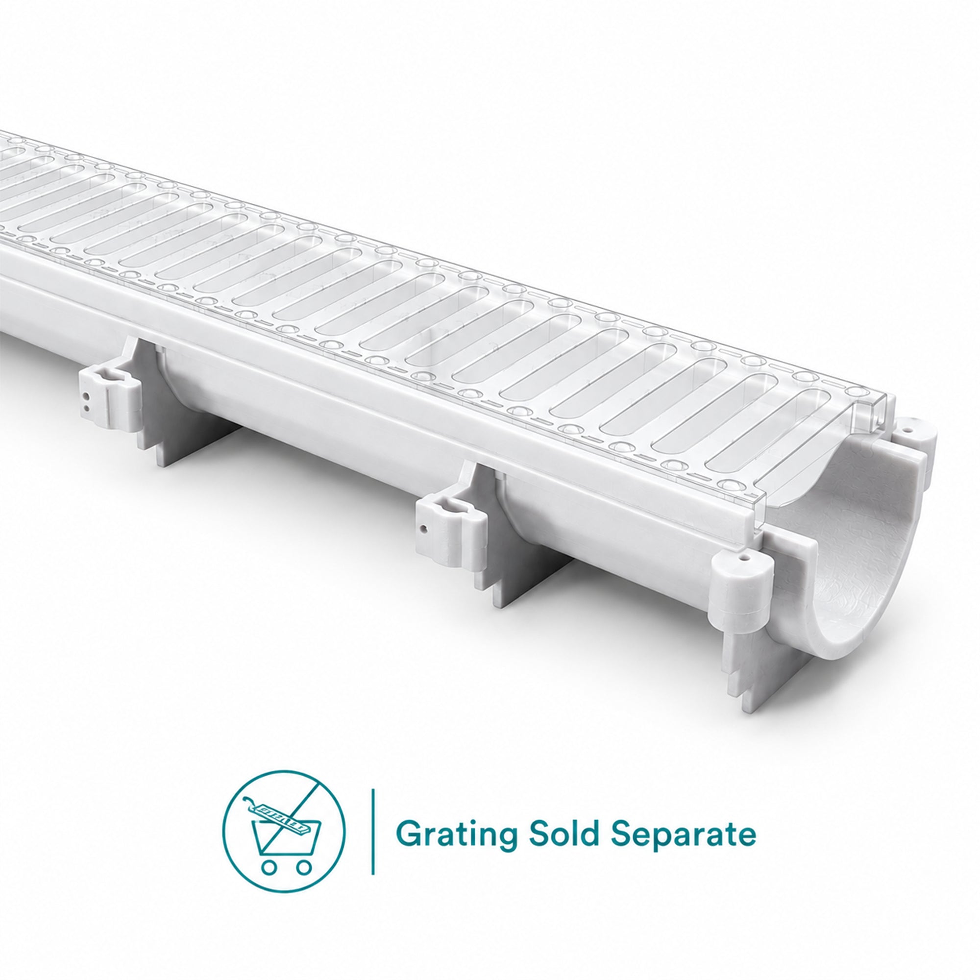 Zurn Z886-8606 6-1/4" Wide x 80" Long Presloped HDPE Perma-Trench Drain Channel #6 Section