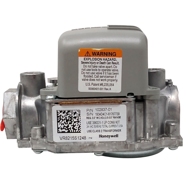 Lennox 73W17 Gas Valve 24V 3.5" WC Nat 1/2" - Alternate / Replacement Part Numbers: 102837-01, VR8215S1248