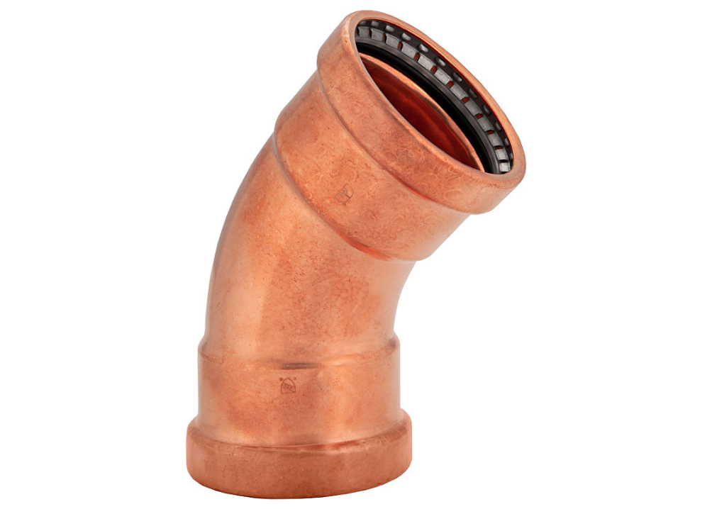 BMI 2" Wrot Copper Press-Fit 45 Degree Elbow Fitting Item 47209