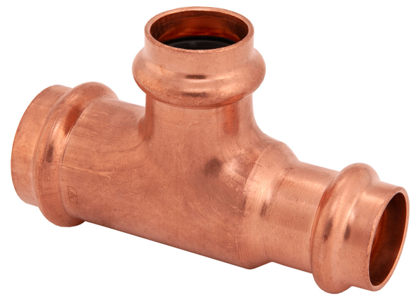BMI 1-1/4" x 3/4" x 3/4" Wrot Copper Press-Fit Reducing Tee Fitting Item 47463