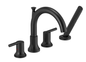 Delta T4759-Bl Trinsic 4 Piece Deck Mount Tub Filler Black Matte