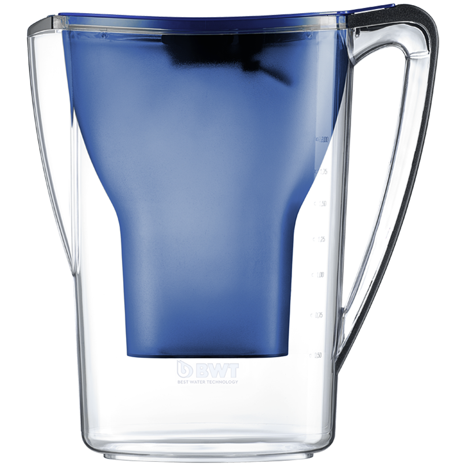 BWT AQUAlizer Home 11-cup magnesium water filter pitcher in blue