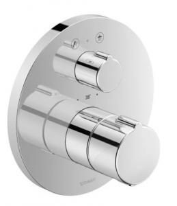 Duravit C14200014U10 C.1 THERMOSTATIC SHOWER TRIM FOR CONCEALED INSTALLATION, VOLUME CONTROL FOR 2 OUTLETS, WITH SHUT-OFF AND DIVERTER VALVE