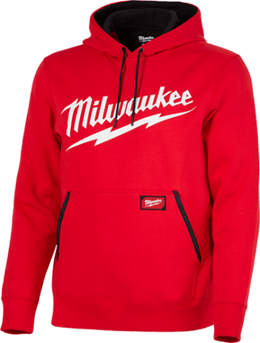 MILWAUKEE 352R-S MIDWEIGHT SML PULLOVER LOGO HOODIE RED