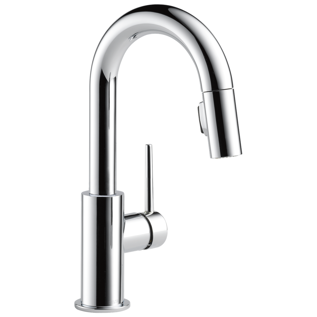 Delta 9959-Dst Trinsic Chrome Single Handle Pull-Down Bar/Prep Faucet