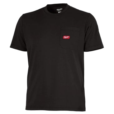 MILWAUKEE 605B-2X 2XL HEAVY DUTY POCKET SHORT SLEEVE T-SHIRT BLACK