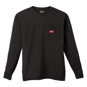 MILWAUKEE 606B-XL XL HEAVY DUTY POCKET LONG SLEEVE T-SHIRT BLACK