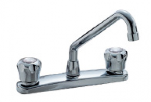 Delta 82006Lf Ch 8Cc Deck Faucet W/Chrome Handles, Lead Free