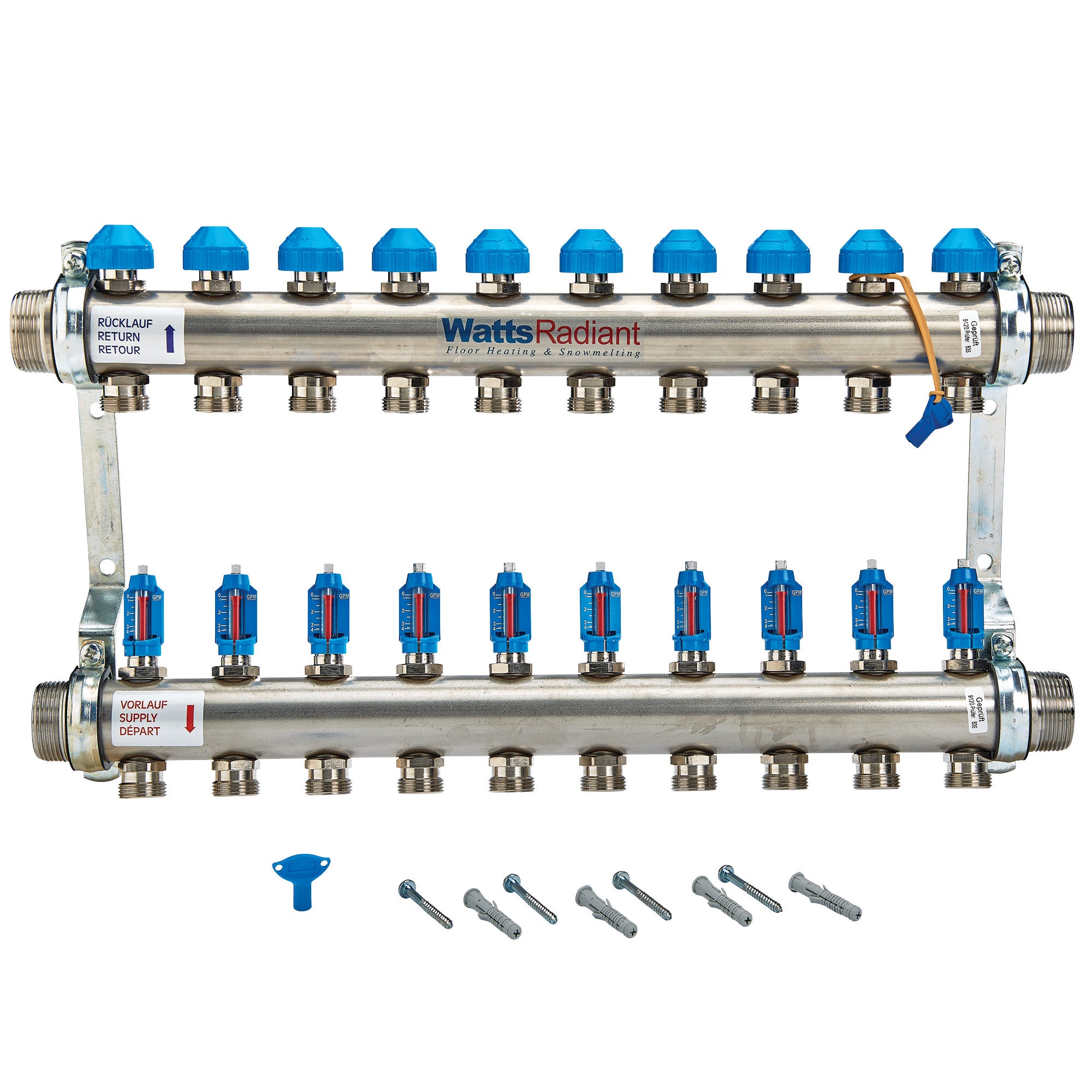 WATTS 81005359 D3813210SS 1-1/2 HIGH-FLOW MANIFOLD WITH 10 LOOPS