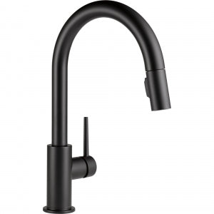 Delta 9159-Bl-Dst Trinsic Matte Black Single Handle Pull-Down Kitchen Faucet