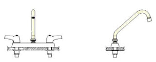 Delta 26T3233 Two Handle 8 Cast Deck-Mount Faucet Chrome Two Handle Lever