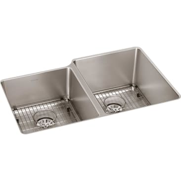 ELKAY ELUHH3120LTPDBG 31-1/4X20-1/2X9 DBL BOWL UM SS SINK