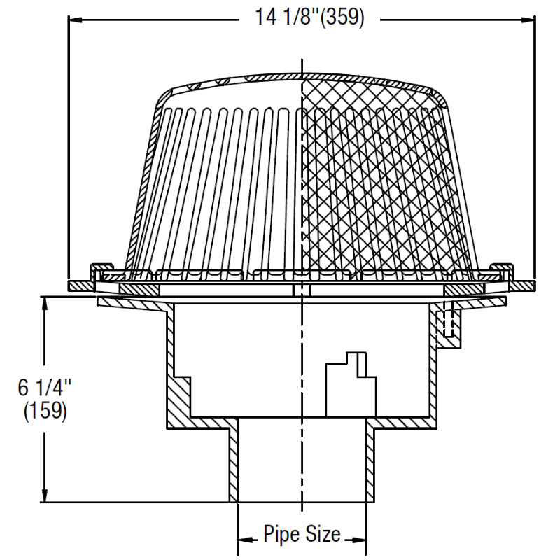 Watts FD-870-PA - Large Planting Area Drain with Screened Dome IMG 2