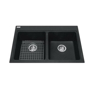 Kindred KIL KGDL2031-8ON GRANITE DROP-IN DOUBLE SINK 1-HOLE ONYX