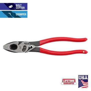 MILWAUKEE MT500C 9 LINEMAN DIPPED GRIP PLIERS WITH CRIMP