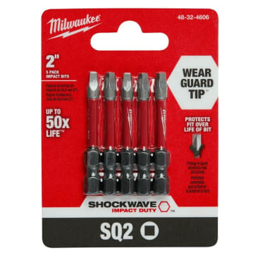 MILWAUKEE 48-32-4606 SHOCKWAVE NO2 SQUARE RECESS 2IN PWR BIT