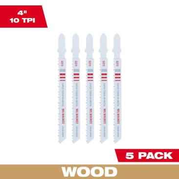 MILWAUKEE 48-42-5311 JIG SAW WOOD 10T 4L (5/PK)