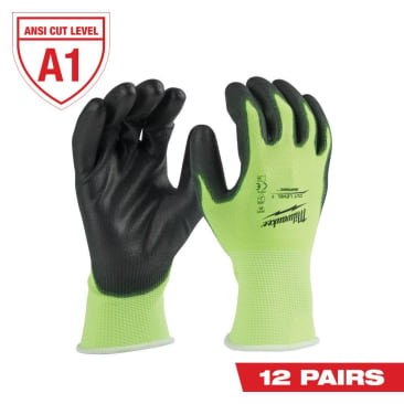 MILWAUKEE 48-73-8911 MED CUT 1 HIGH VIS GLOVES (PAIR)