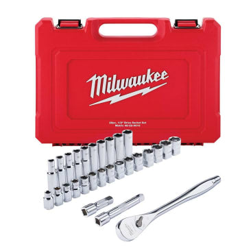 MILWAUKEE 48-22-9510 28 PC 1/2 SOCKET WRENCH SET-METRIC