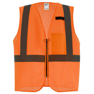 MILWAUKEE 48-73-2256 LRG/XL CLASS 2 HIGH VISIBILITY ORANGE MESH ONE POCKET SAFETY VEST (CSA)