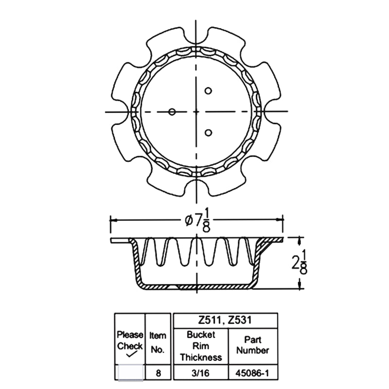 Zurn P511-Y Sediment Bucket 45086-1