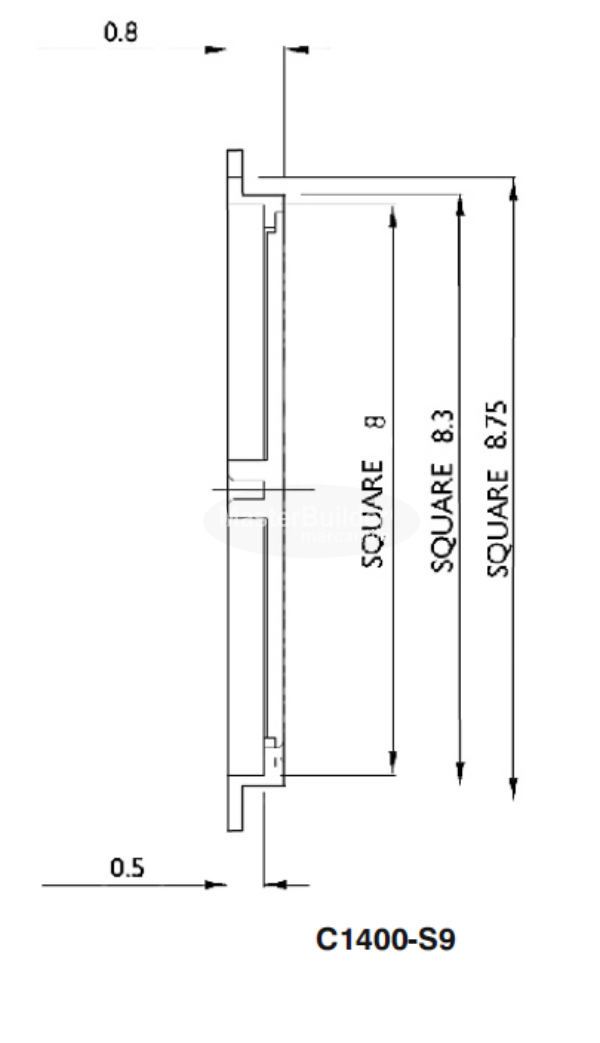 MIFAB C1400-S-1 Square Nickle Bronze Smooth Access Cover and Frame for Wall Applications