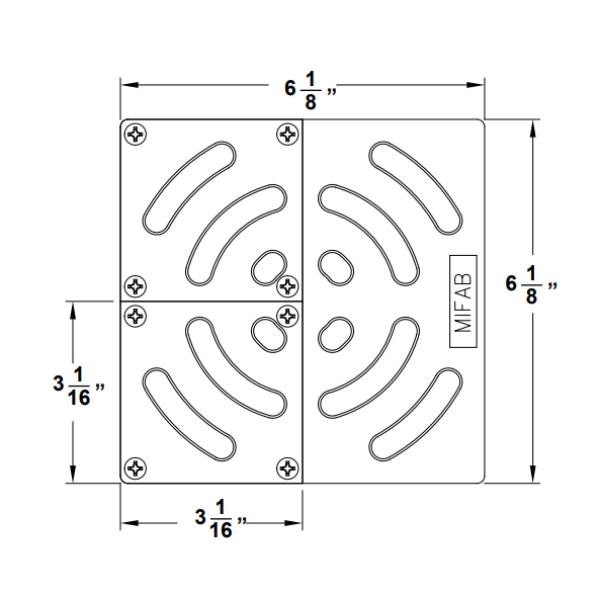 MIFAB FS520-30 8" Square x 6" Deep PVC Floor Sink