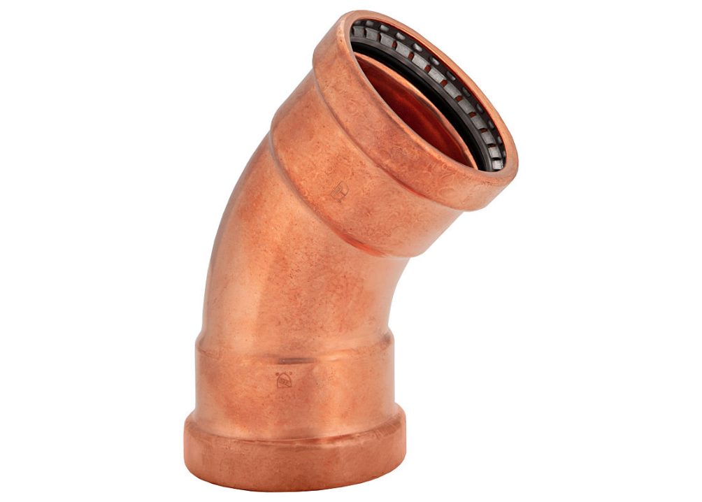 BMI 1-1/4" Wrot Copper Press-Fit 45 Degree Elbow Fitting Item 47207 