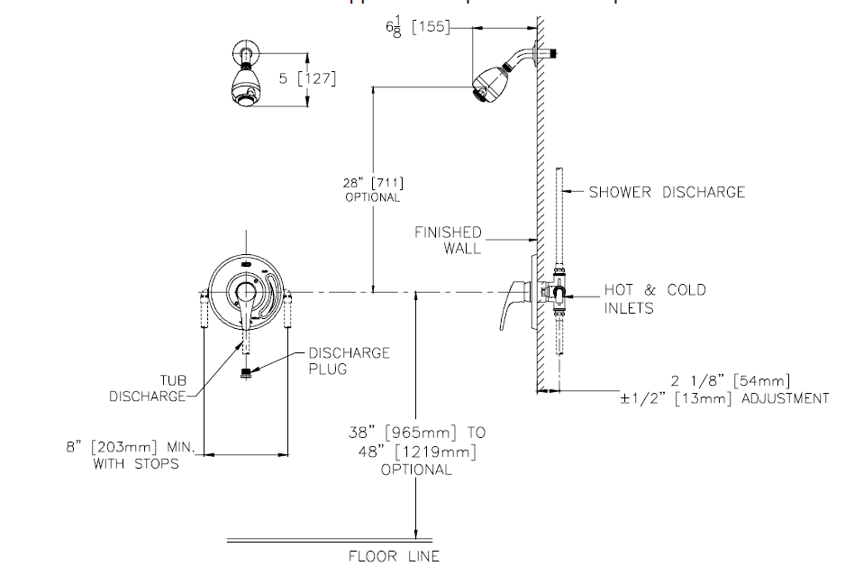 Zurn Z7301-SS-MT Single Handle Pressure Balancing Mixing Shower Unit