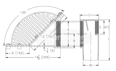 Zurn Z160 / Z161 Downspout Adapter 6"