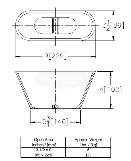 Zurn Z414-1 3-1/2" x 9" Oval Floor Drain Funnel