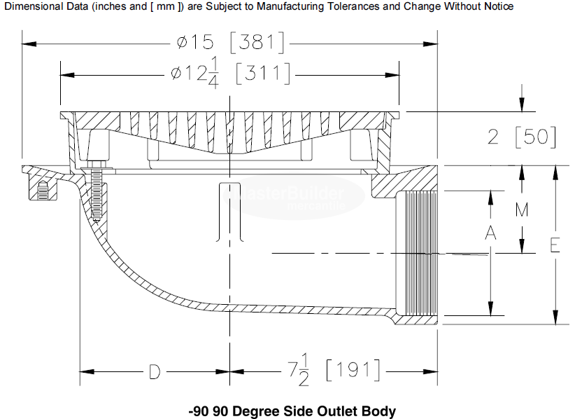 Zurn Z509 12" Heavy-Duty Drain