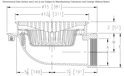 Zurn Z509 12" Heavy-Duty Drain