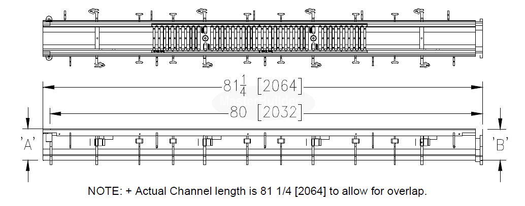 Zurn Z886-HD-8612N 6.75" Wide x 80" Long Presloped HDPE Perma-Trench Drain Channel w/ Heavy-Duty HDF Frame #12 Neutral Section